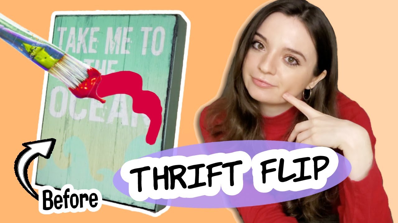 Thrift Store Makeover #7 - Painting on a Wooden Plaque