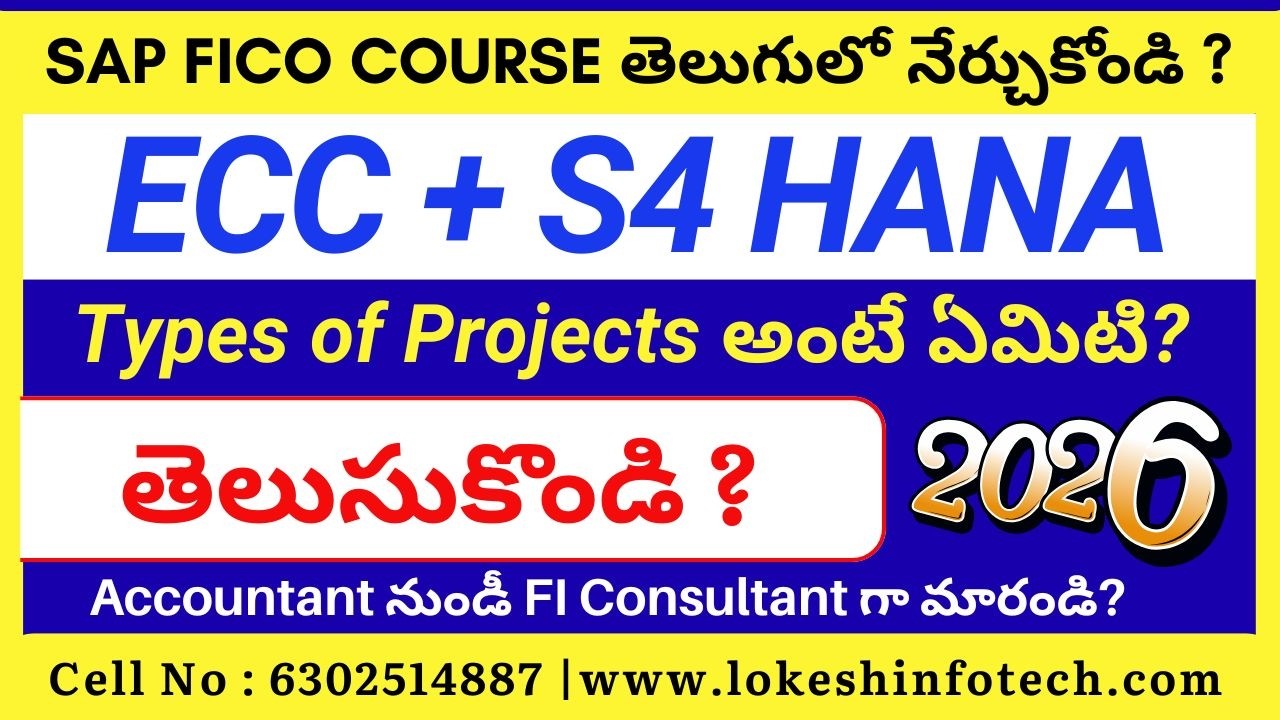 Types of Projects in SAP S/4HANA FICO – Complete Explanation in Telugu 2026