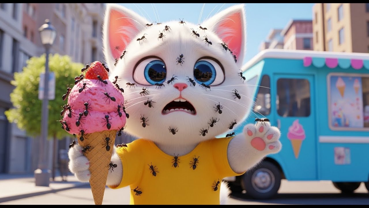 Kitten Meets Ice Cream 🍨🐱 | The Cutest Summer Story Ever Cute AI Cat Short😍🐾
