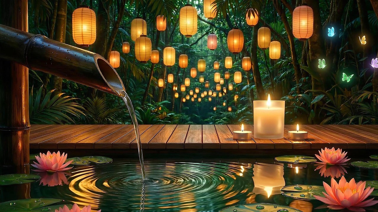 Zen Garden Water Sounds & Relaxing Music 🌊 Deep Sleep, Meditation, spa & Stress Relief 4K