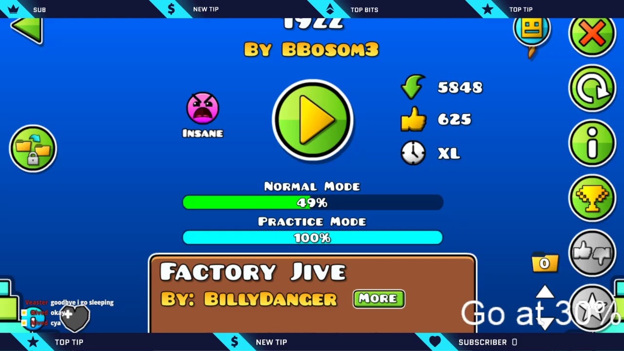 Trying to beat 19zz by BBosom3 - 🔴[LIVE]🔴