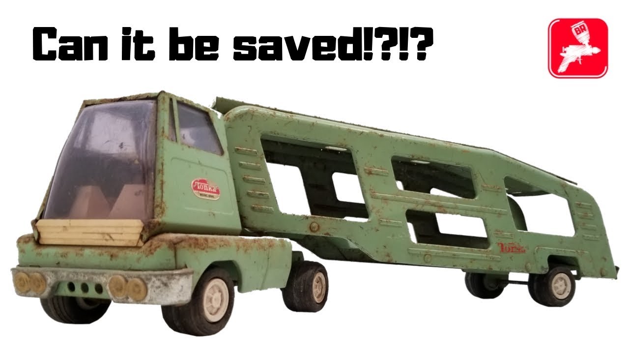 🔥Tonka truck with car hauler restoration!