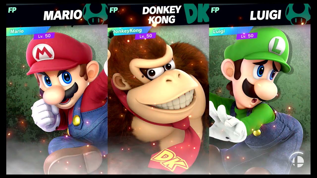 Super Smash Bros Ultimate Amiibo Fights  – Request #19259 Mario vs Donkey Kong vs Luigi