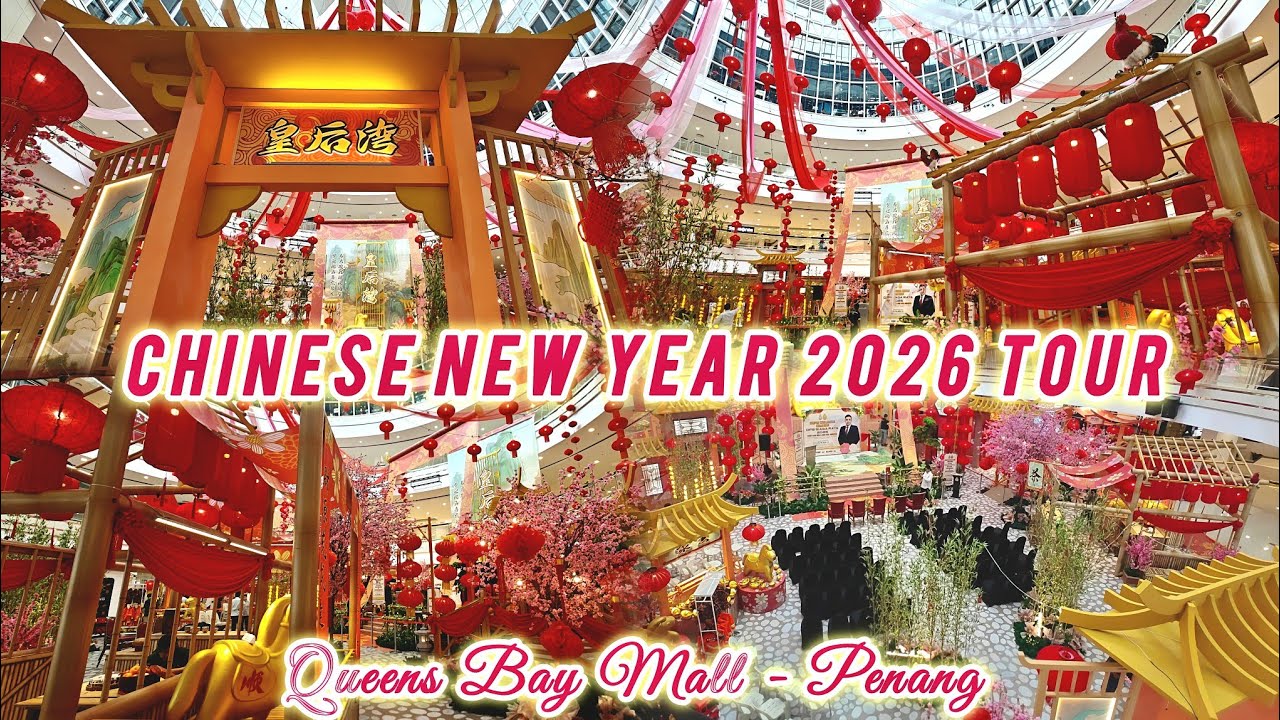 INSIDE PENANG'S BIGGEST CHINESE NEW YEAR DECORS! | QUEENSBAY MALL 2026 TOUR 🐎 MALAYSIA TRAVEL 🇲🇾