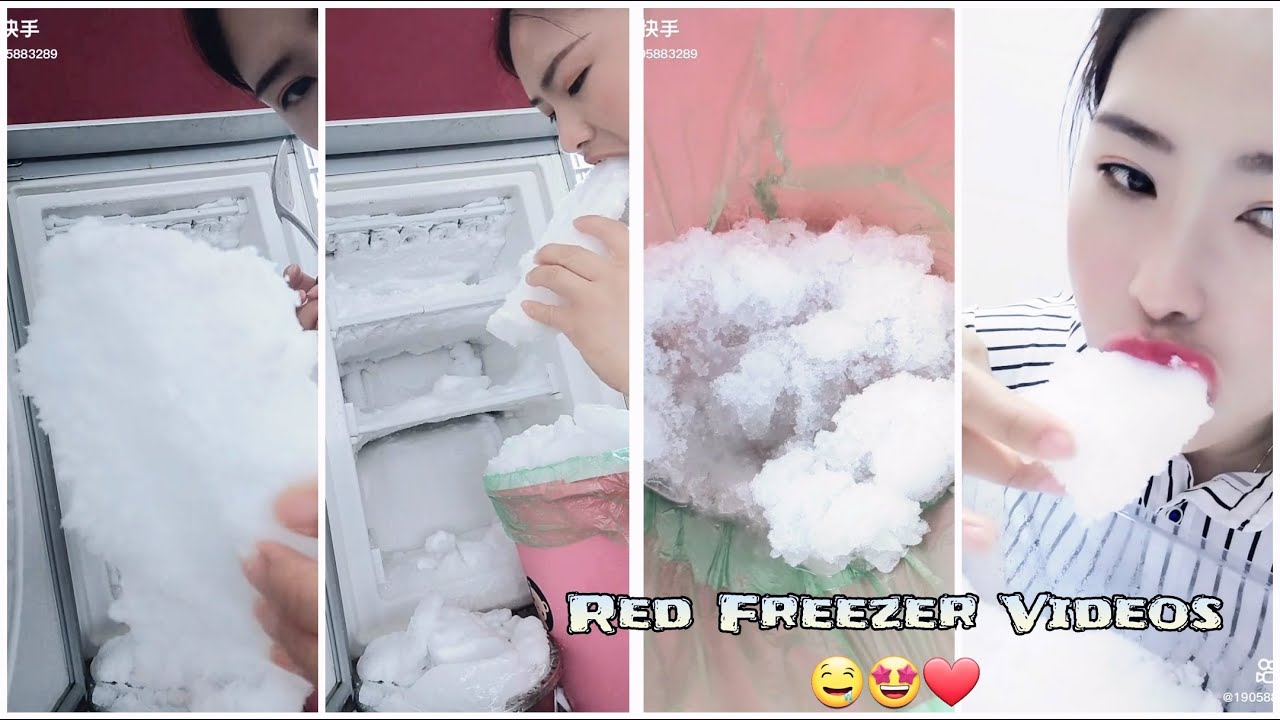 *ASMR* SCRAPING 3RD ROOM IN HER RED FREEZER🤤🤩 AND EATING IT, SO YUMMY!!!🤤🤤🤤