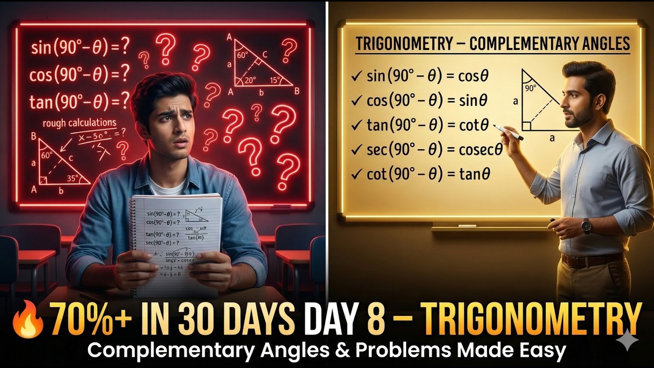 Day 8 – Complementary Angles in Trigonometry | Easy Tricks & Problems 🔥