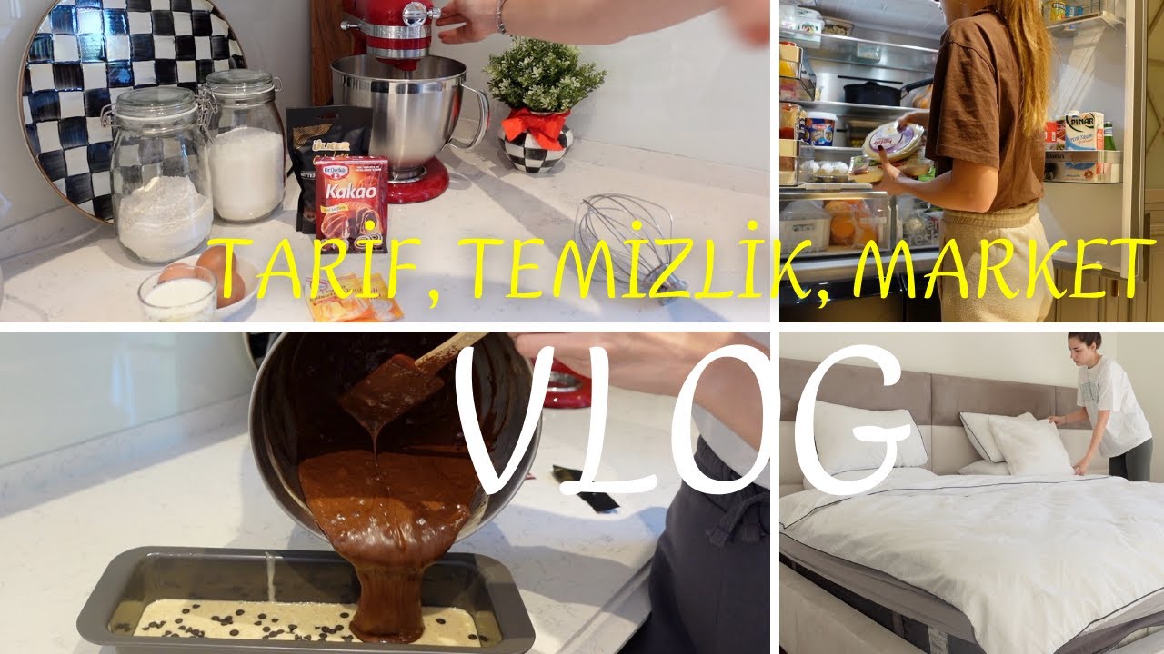 KEK TARİFİ , TEMİZLİK , MARKET ALIŞVERİŞİMİZ DOLU DOLU VLOG 😍 #vlog #ev #temizlik