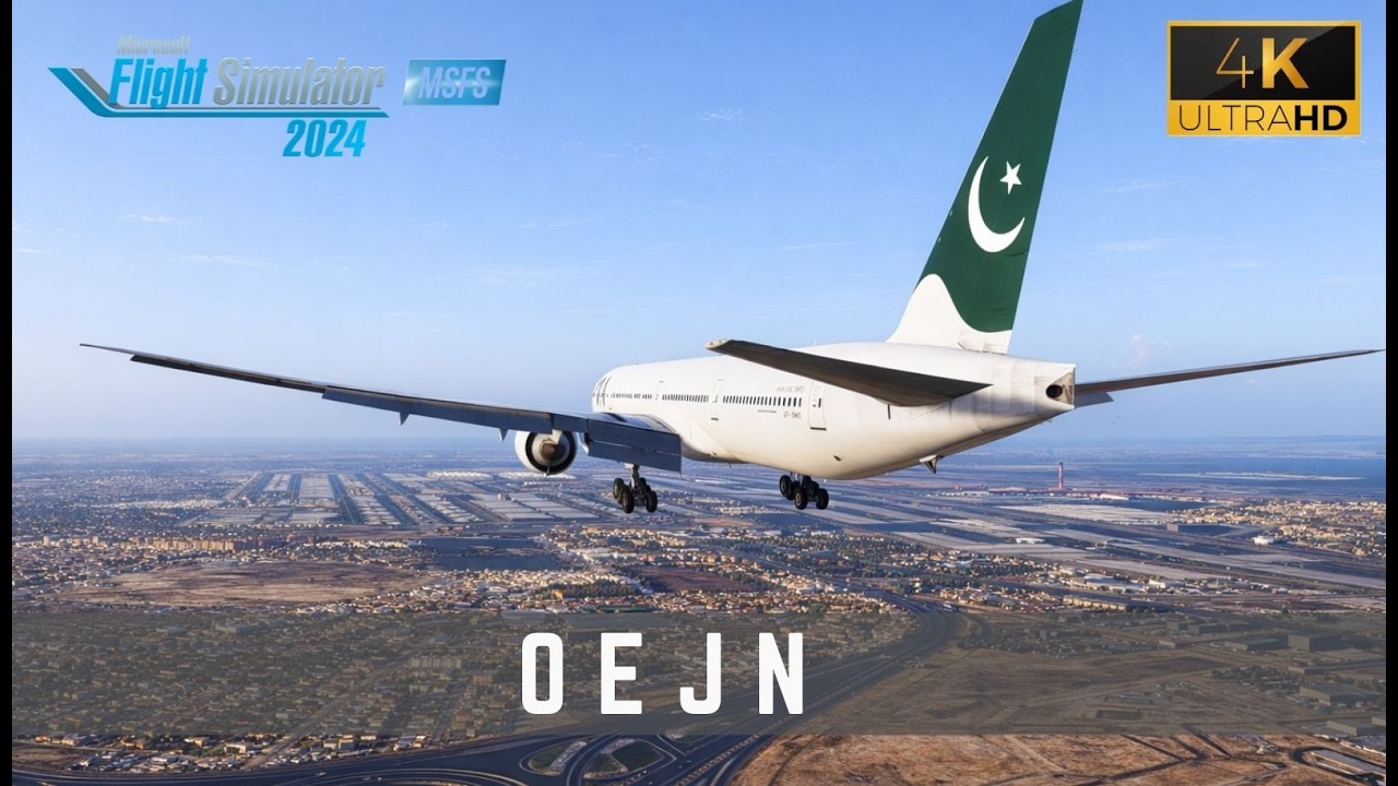 Pakistan International Airlines  B777 LANDING at JEDDAH 4K | MSFS 2024 Ultra Realism