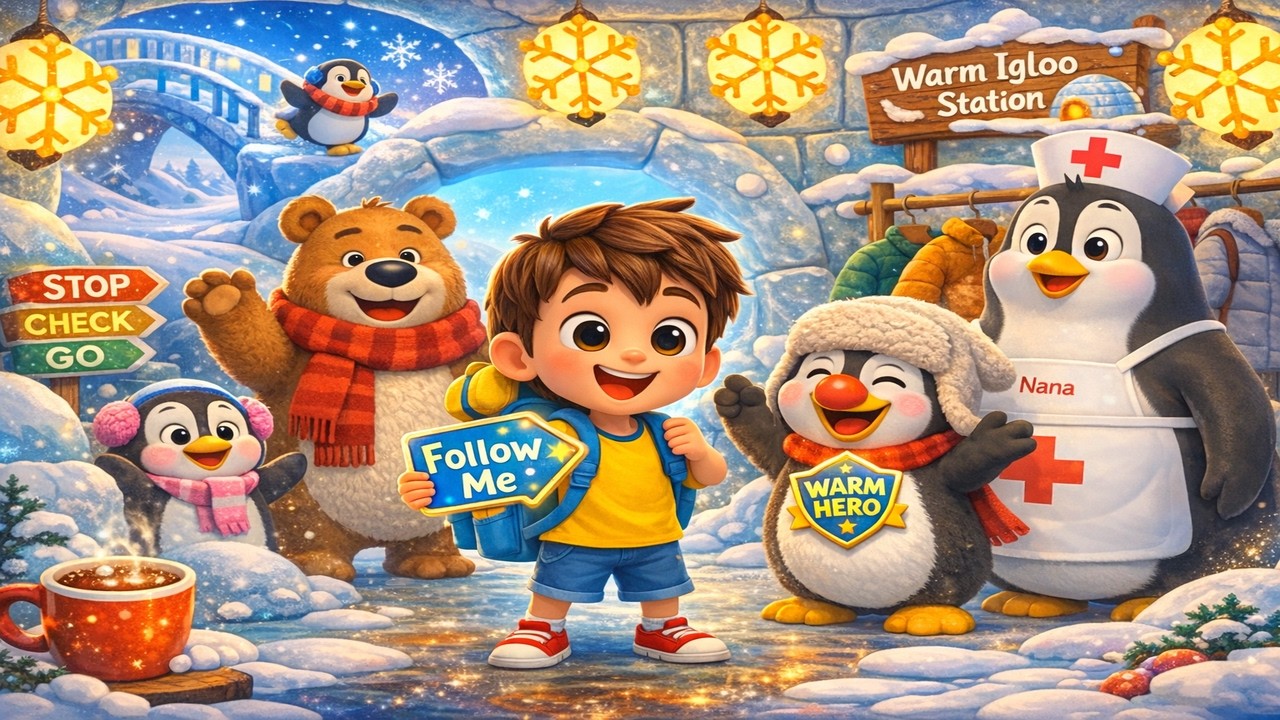 Bon And Buddy Bear Adventure To Penguin Planet ❄️ Stay Warm Lesson For Kids