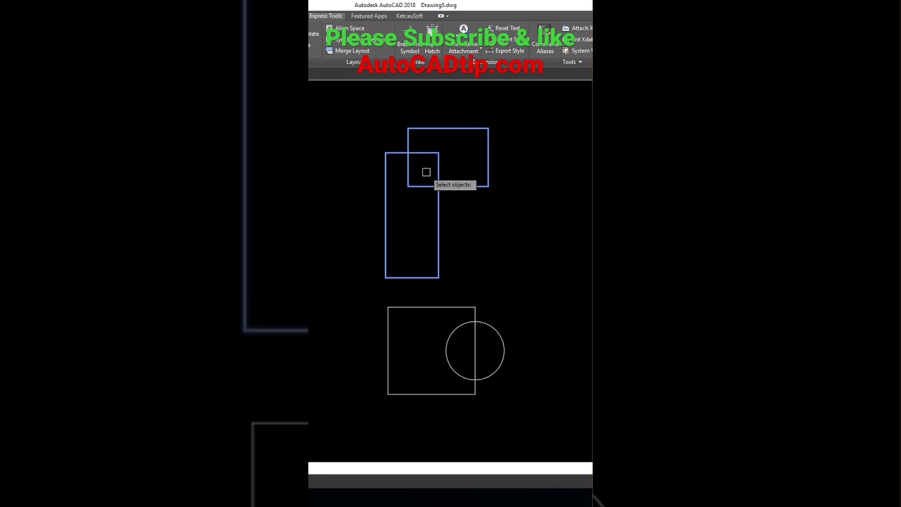 AutoCAD for beginner - Intersect region 