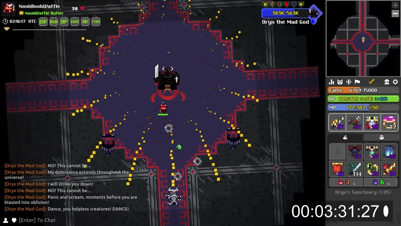 (rotmg o3) WR Solo Oryx Sanctuary No Consumables (5:49)