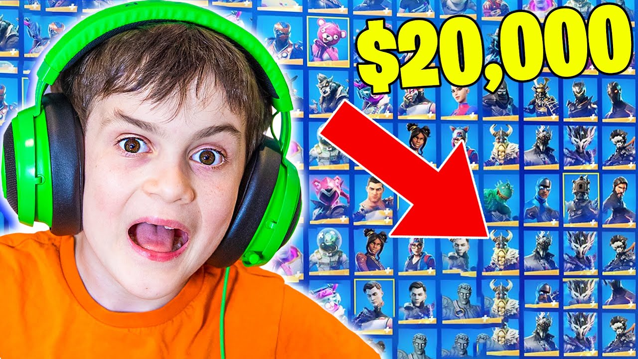 Showing LITTLE BRO My $20,000 Fortnite Locker!