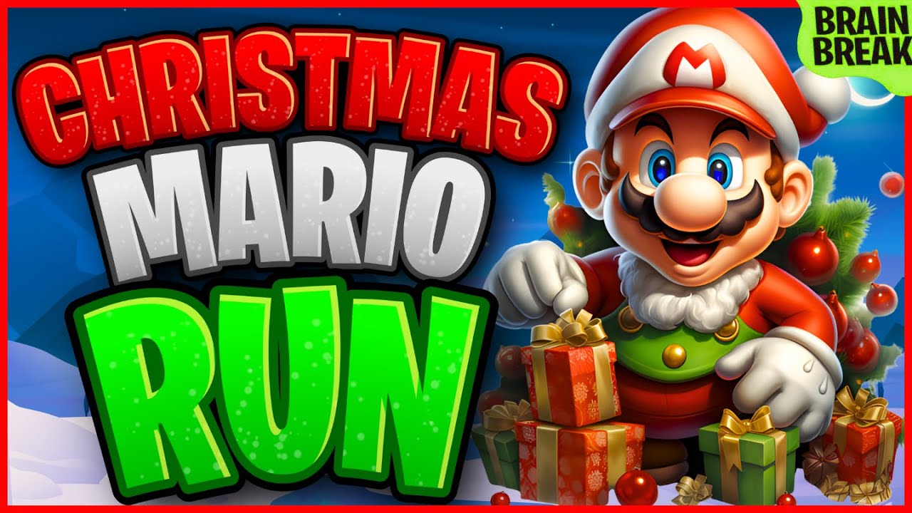 Christmas Mario Run! | Christmas Brain Break | Winter Just Dance | GoNoodle Inspired