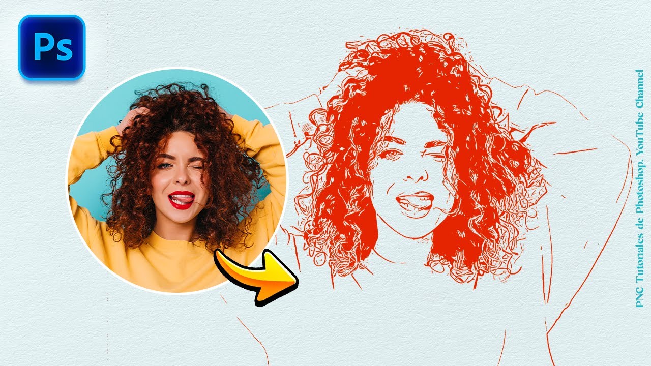 Efecto de Line Art en Photoshop @pnctutoriales 
