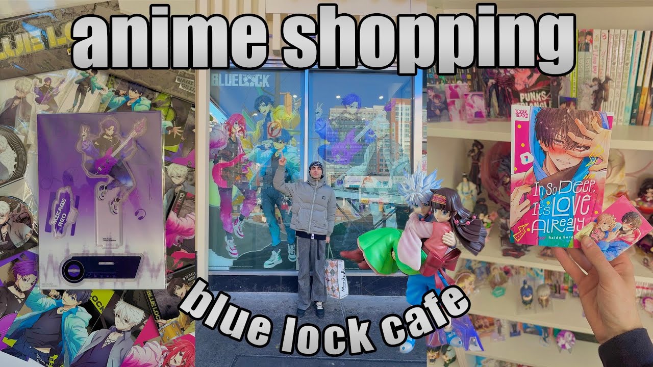 Кафе Blue Lock в Нью-Йорке, магазины манги и товаров для аниме.