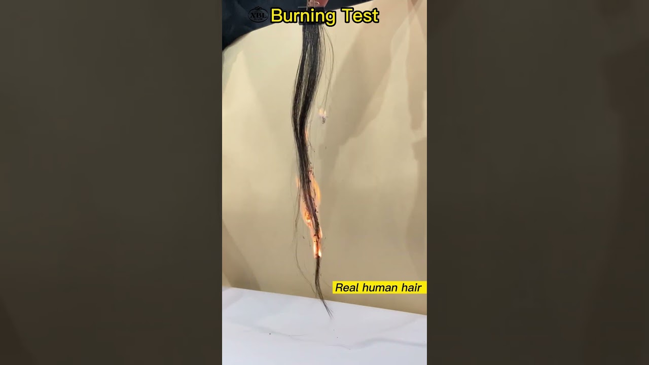 Real Human Hair vs Synthetic Hair &ndash; Burn Test Comparison, Know the Truth#humanhair#xblhair #burntest