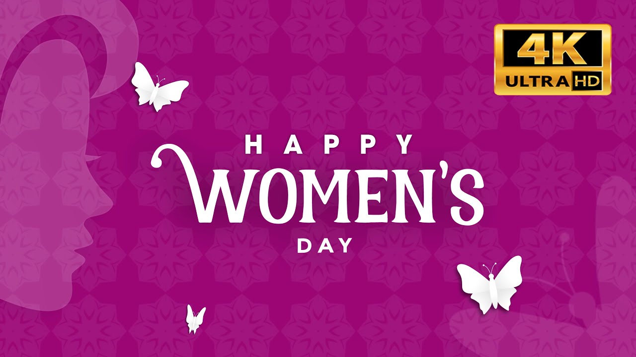 Happy women's day background video with 6 layout.