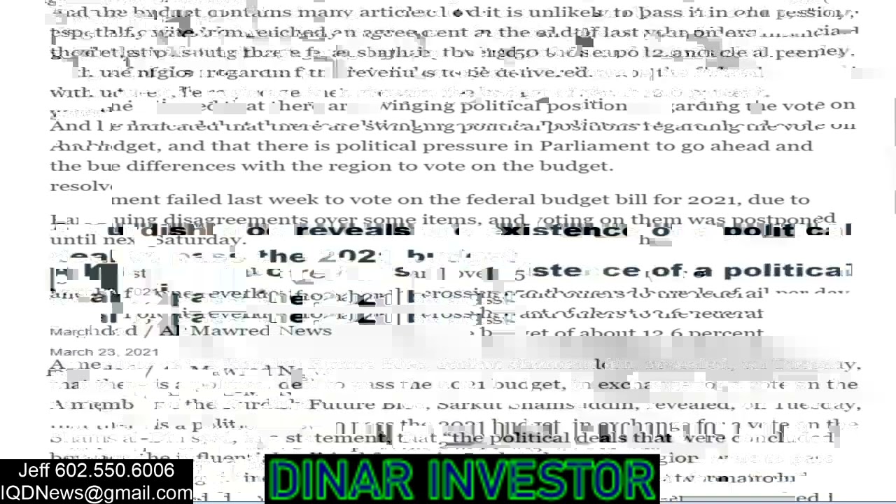 (3/23) Iraq's Budget Battle