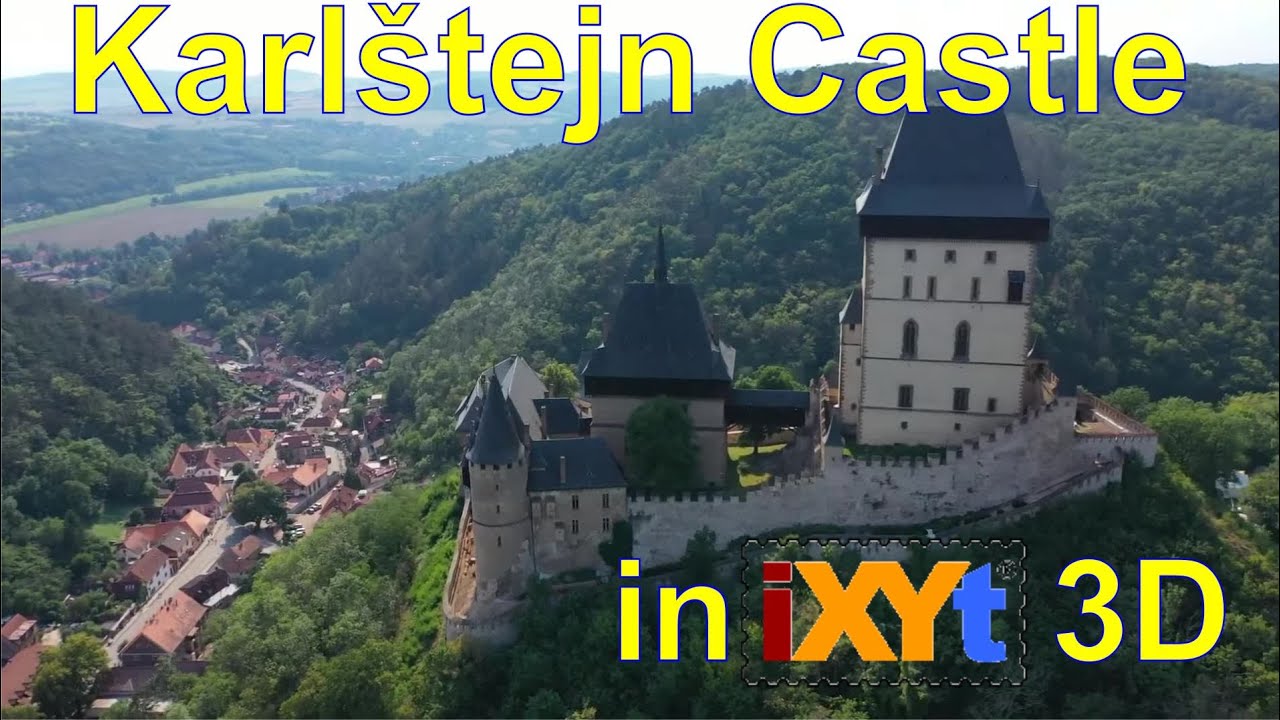 Karlštejn Castle, Bohemia, Czech Republic in iXYt 3D side-by-side video for VR