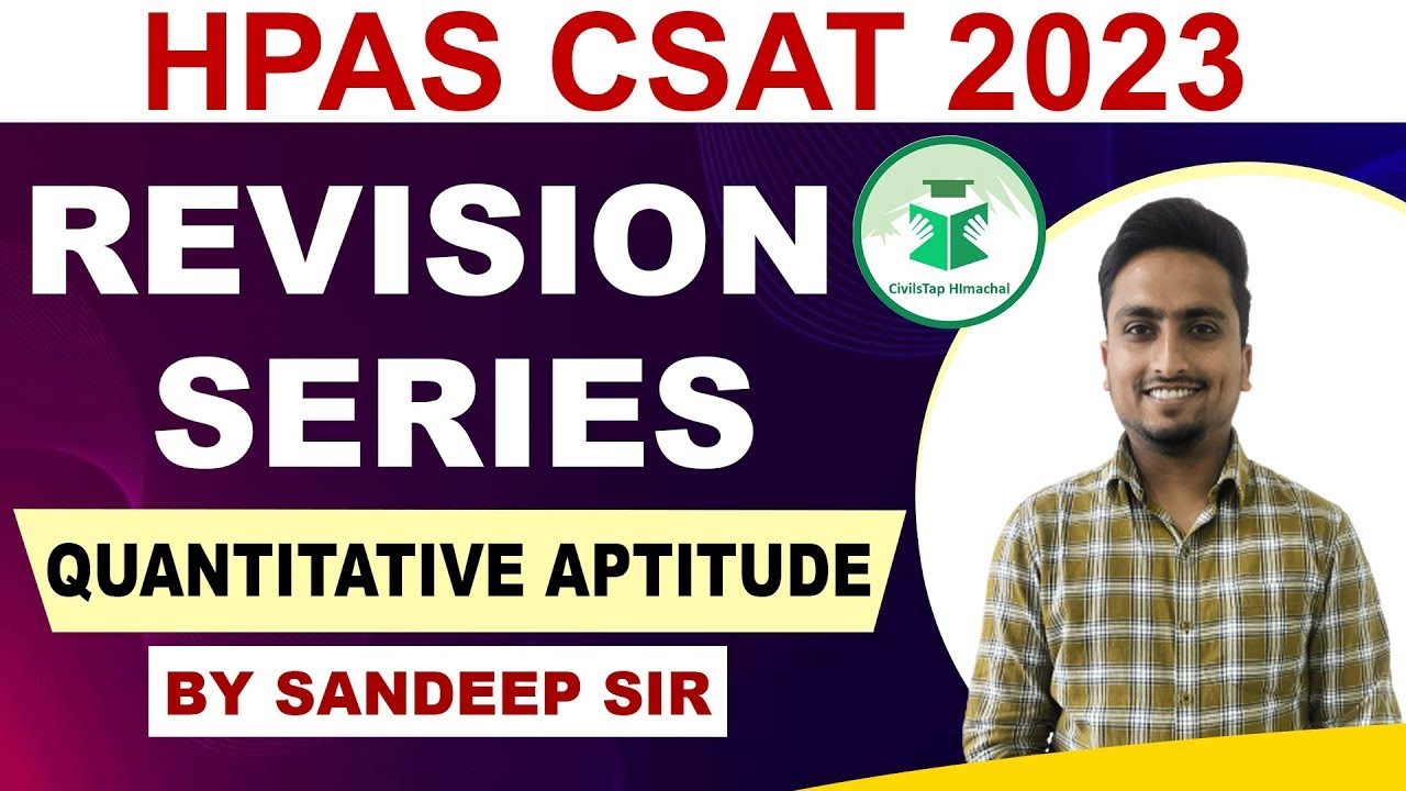 HPAS CSAT 2023 | Revision Series | Quantitative Aptitude | CivilsTap Himachal