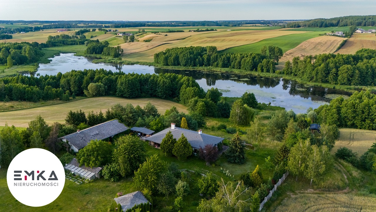 Dom nad jeziorem z własną linią brzegową Piotrkowo / Toruń I Emka Nieruchomości I domy na sprzedaż