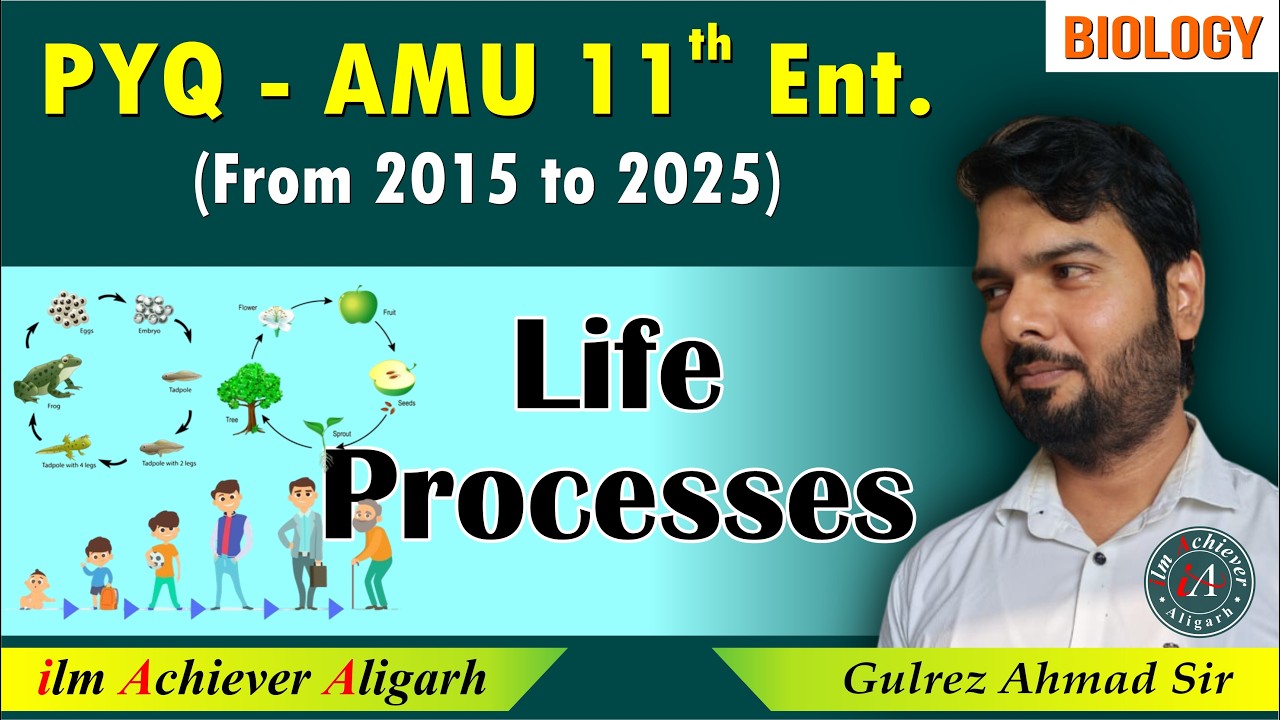 AMU 11th Entrance Science | Life Process | PYQs 2015-2025 | Biology by Gulrez Ahmad