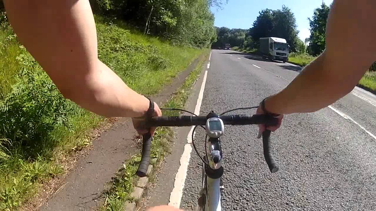 Cycling up and then back down Fish Hill, Broadway