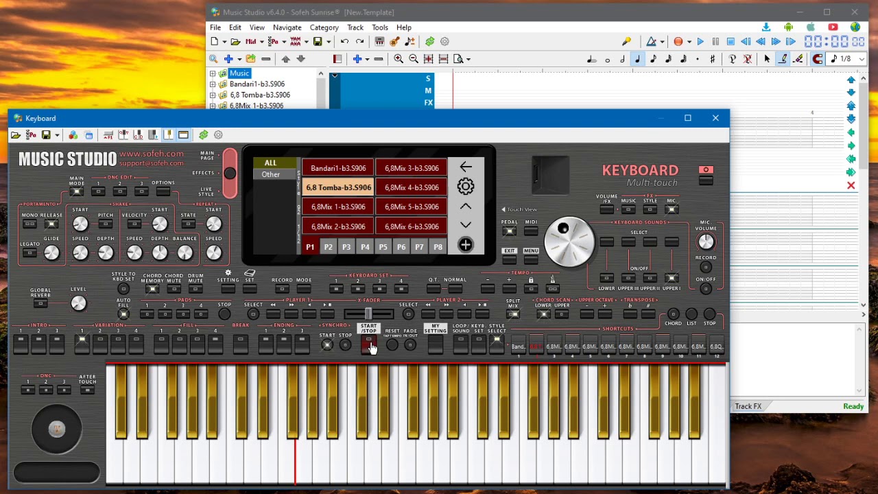 Music Studio, Importing a Yamaha Tyros Set
