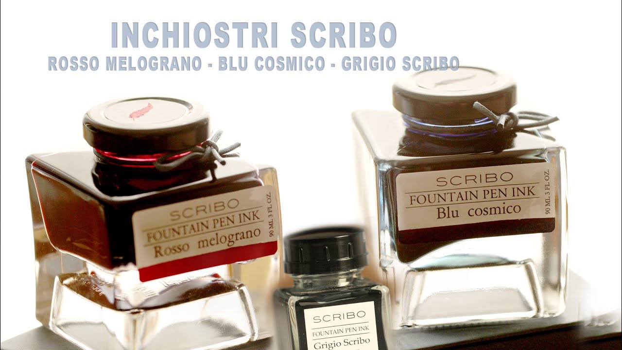 Scribo inchiostri collezione 2021 Rosso Melograno - Grigio Scribo - Blu cosmico