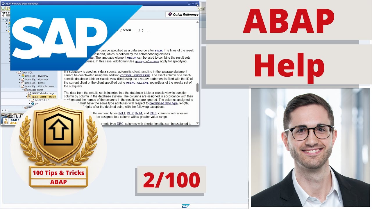 Вызов документации и справки ABAP из SAP GUI | Совет по ABAP №2