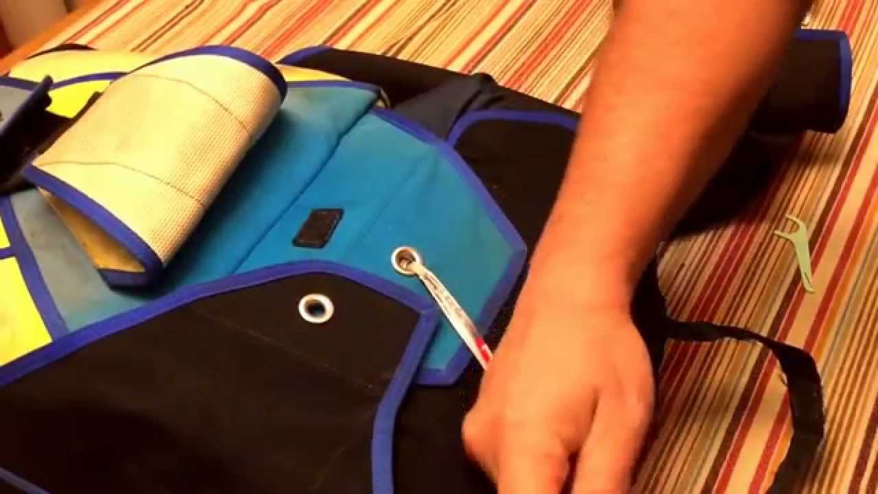 Closing an old Javelin with a bottom orientation bridal routing.