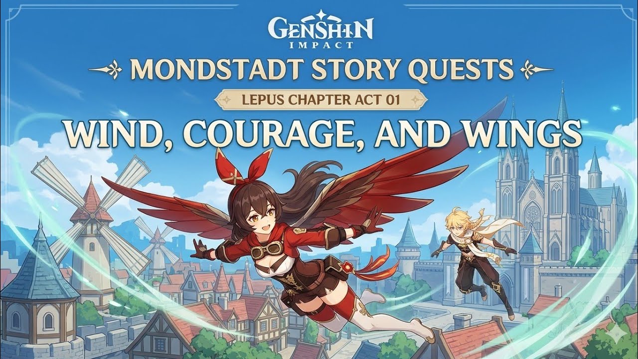 GENSHIN IMPACT, Mondstadt Story Quests: Lepus Chapter Act 01, Wind, Courage, and Wings