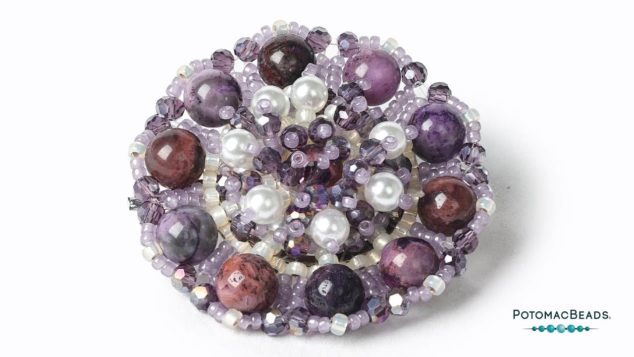 Lydia Gemstone Brooch - DIY Jewelry Making Tutorial by PotomacBeads