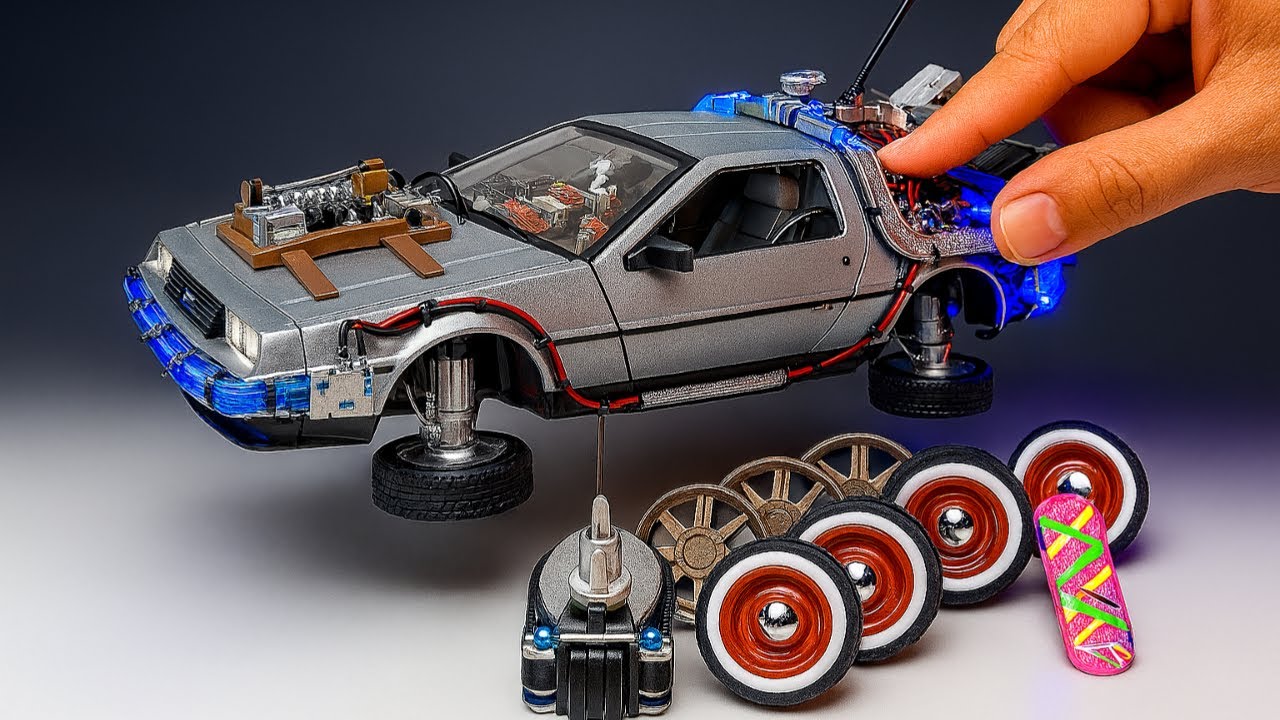 DeLorean Time Machine hot toy 1/18 model car Unboxing #hotwheels #carlover#diecast
