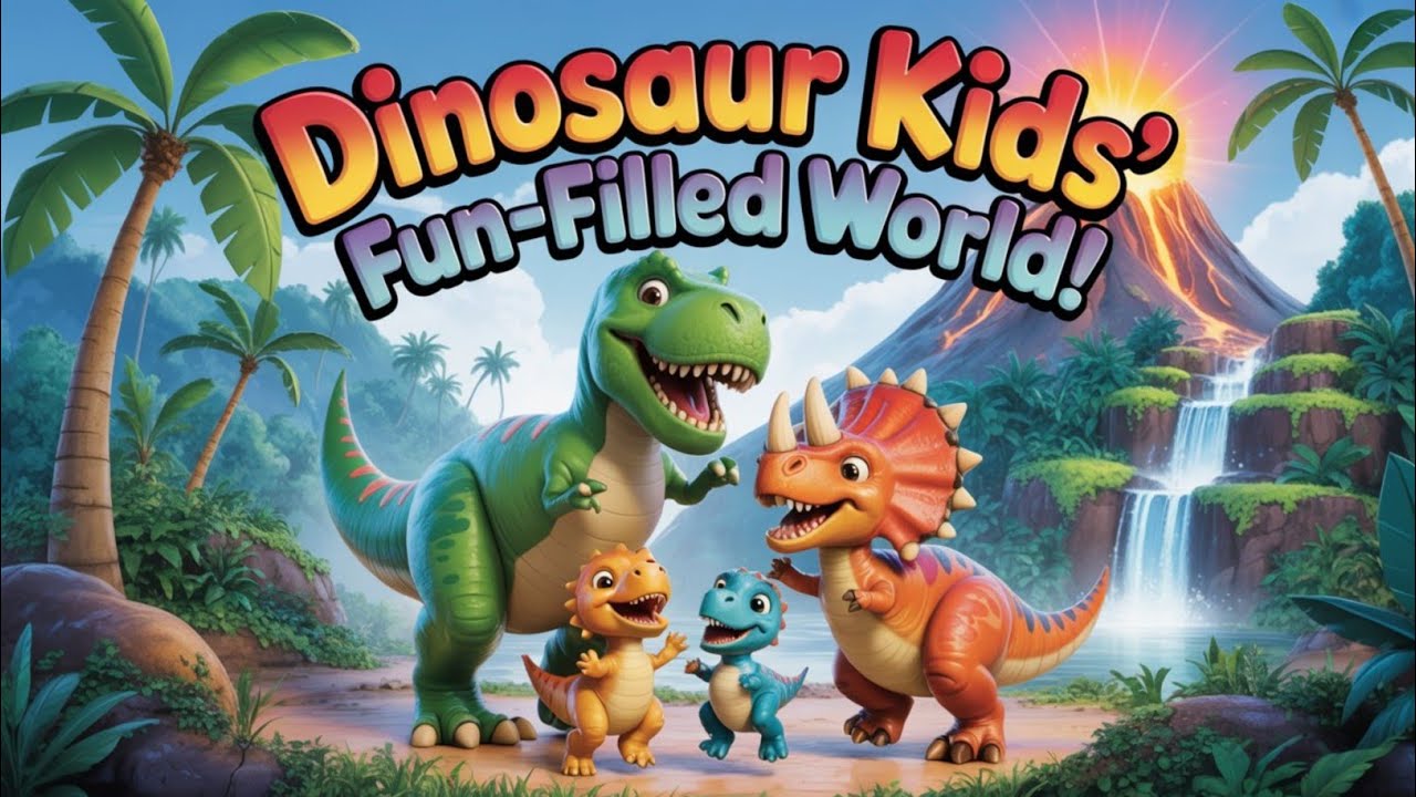 🦖“डायनासोर बच्चों की मस्ती भरी दुनिया डायनासोर परिवार की अद्भुत दुनिया #kidsvideo #kids