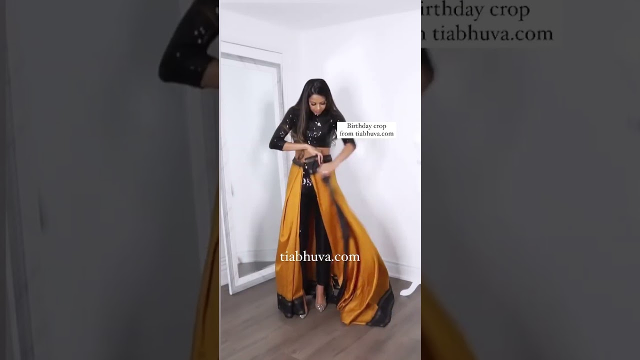 How to Drape a 6Y Saree with Pants | Saree for Beginners | Easy Drape | Dhoti Drape | #shorts