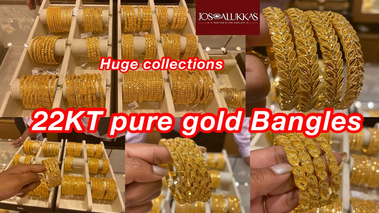 22KT pure gold bangle collections | Dubai design/ Saudi design gold bangles | JOSALUKKAS Bangles