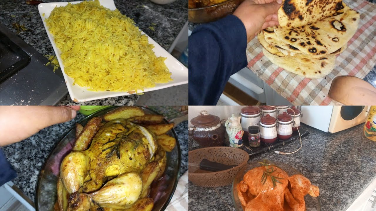 فكرة عشاء ساهلة و بنينة للضياف 😋🍗 مع تتبيلة رائعة للدجاج 😋 خبز لبناني 🌯 و أرز بسمتي بنة على بنة 🍚
