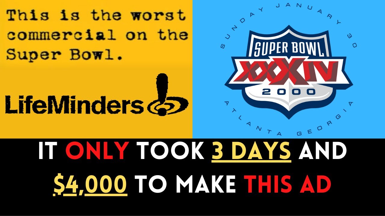 The CHEAPEST COMMERCIAL in Super Bowl HISTORY | LifeMinders.com: Super Bowl XXXIV