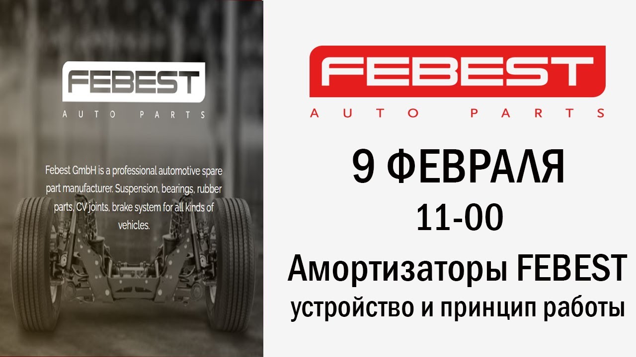 Воркшоп: FEBEST: амортизаторы FEBEST - устройство и принцип работы #академиягрупавто #febest