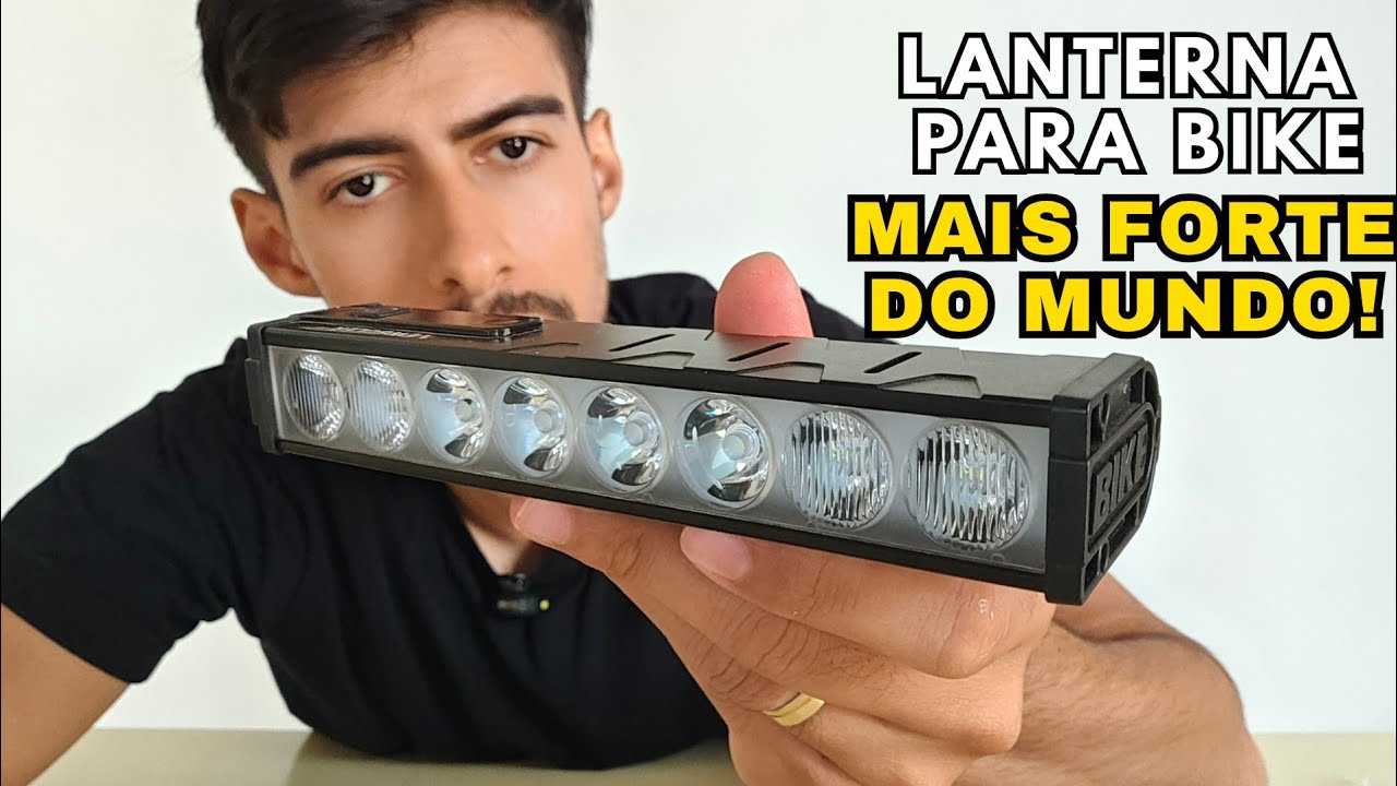 🚴‍♂️ A Lanterna de Bike Mais Forte do Mundo! 8 LEDs P9 + Bateria Gigante 🔦🔥