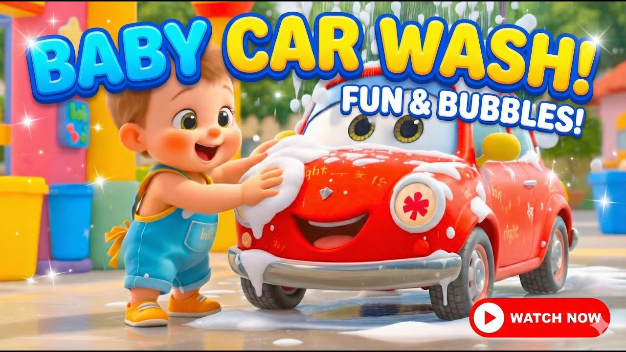 Little Car Wash Song for Kids | Fun Bubbles, Splashes & Cleaning Dance! | Toddler Learning Song