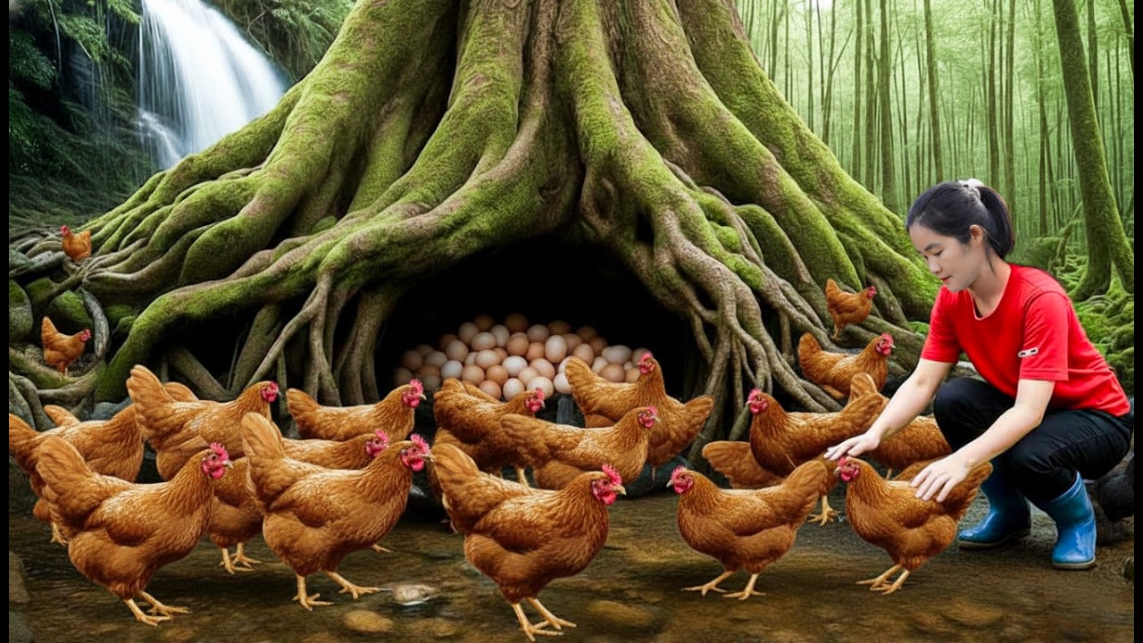 Harvest Many Big Chickens in the Forest - Collect Fresh Eggs - Bringing to Market