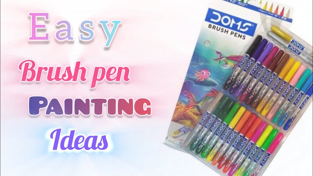 Easy Brush Pen Painting Ideas. Scenery Painting. Simple Art. 