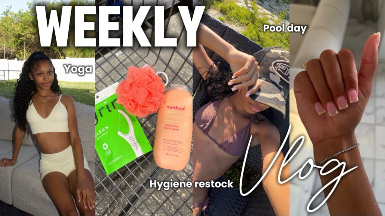 WEEKLY VLOG | unboxing, yoga, hygiene restock, pool day + more.