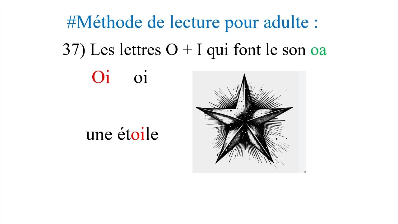 37  les lettres o et i qui font oa :  Méthode de lecture adulte