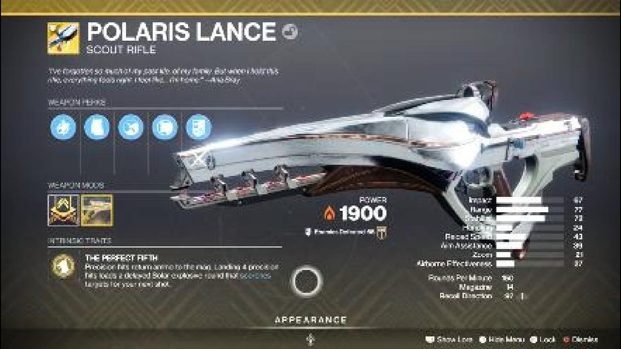 Polaris Lance Exotic Weapon & Catalyst – Destiny 2