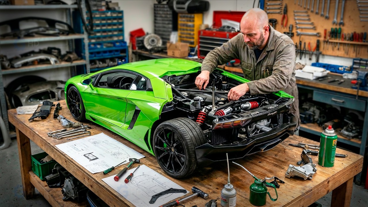 Мужчина строит масштабную модель Lamborghini за 12 000 $с НАСТОЯЩИМ двигателем | От начала до конца