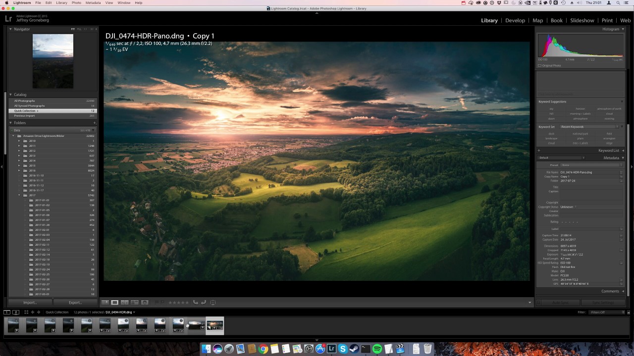 HDR/Pano with your DJI Mavic in Lightroom with processing