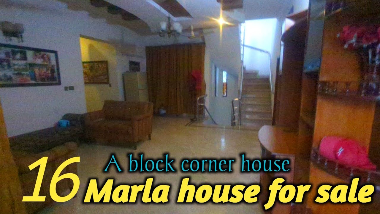 16 Marla corner house for sale in A block canal view Lahore prime location